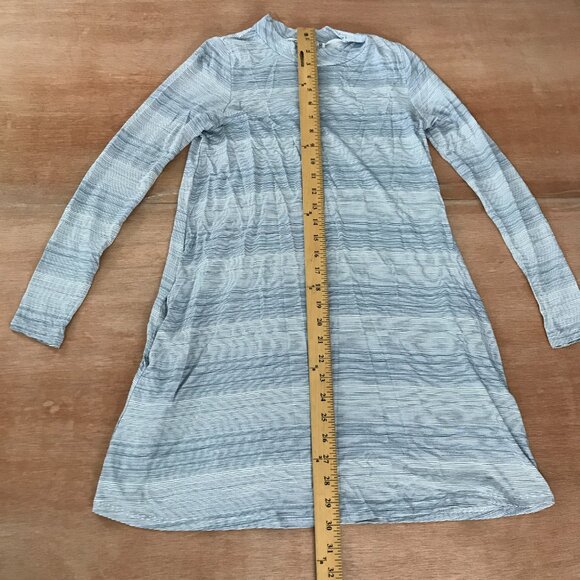 Fighting Eel Shirt Dress Mini Dress Women Size XS Gray Striped Pockets Mock Neck - Picture 4 of 12
